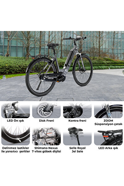 AsVIVA B14T 27,5'' Orta Motorlu Hollanda Elektrikli Uyumlu  Bisiklet – Dayanıklı & Konforlu
