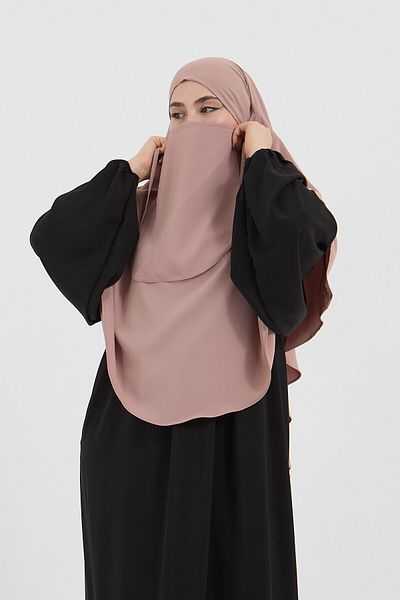 Mihrisina collection Hijab Sufle Light Dusty Rose Khimar Hijab