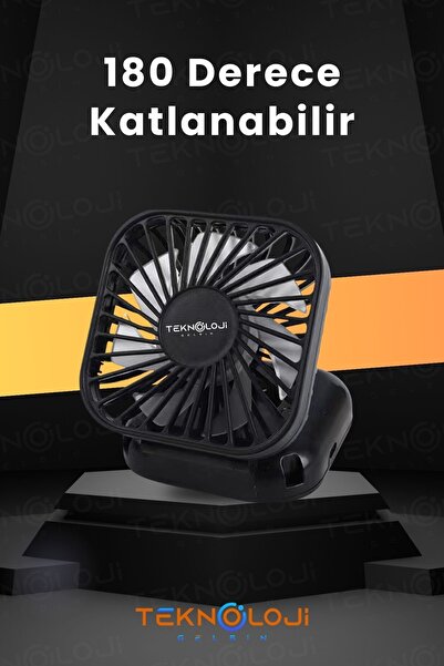 Teknoloji Gelsin El Fanı Mini Masaüstü Ve Boyun Askılı Fan Portatif Şarjlı 3 Kademeli Vantilatör Soğutucu