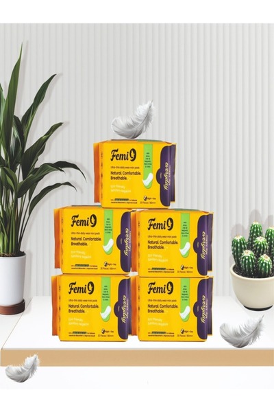 Femi9UAE فوط صحية صغيرة رقيقة للغاية للاستخدام اليومي من فيمي 9، 9 طبقات حماي...