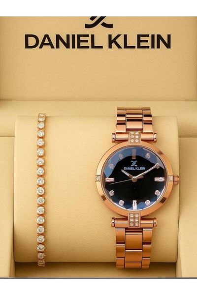 Daniel Klein Rose Silver Color Mirror - Women's Wristwatch and Bracelet Production Gift