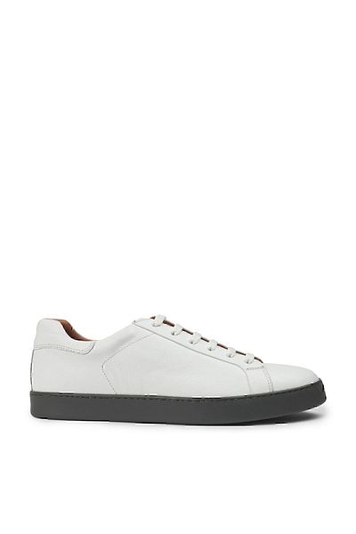 Deery Genuine Leather White Men's Sneakers