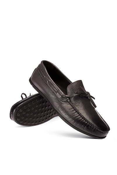 Deery Hakiki Deri Gri Erkek Loafer Ayakkabı