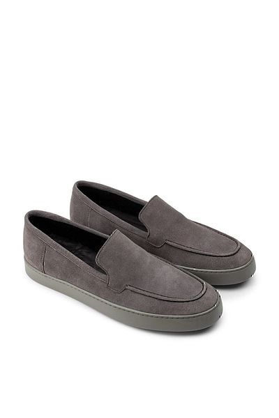 Deery Γνήσια Suede Grey Loafer ανδρικά παπούτσια