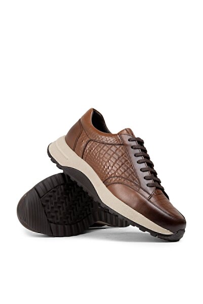 Deery Hakiki Deri Taba Rengi Erkek Sneaker Ayakkabı