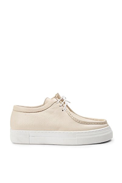 Deery Hakiki Deri Bej Sneaker Kadın Ayakkabı
