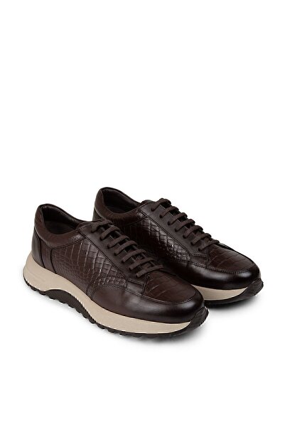 Deery Hakiki Deri Kahverengi Erkek Sneaker Ayakkabı