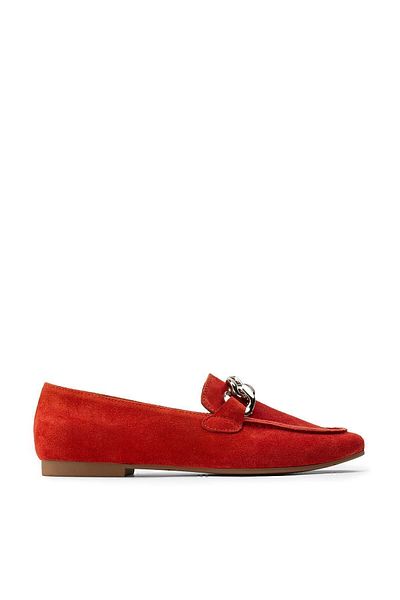 Deery Genuine Suede Red Buckle Women's Ballerinas