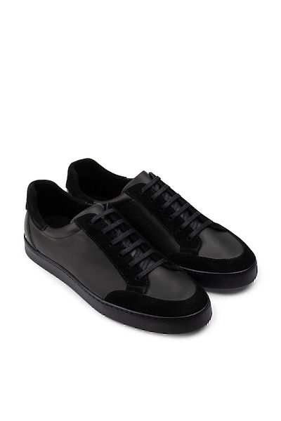Deery Γνήσιο δέρμα Μαύρα Ανδρικά Παπούτσια Sneaker