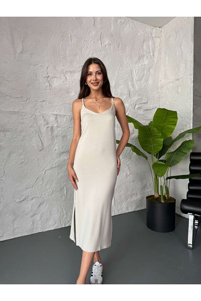 Elif Özbey Butik Rochie de bază cu frânghie de piatră