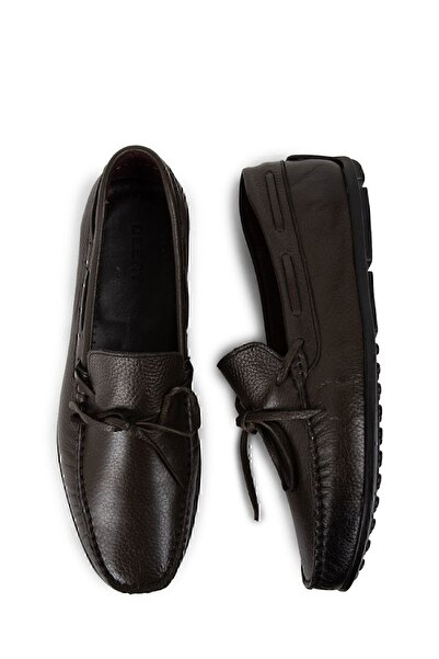 Deery Ανδρικά Loafer Παπούτσια από γνήσιο δέρμα Χακί