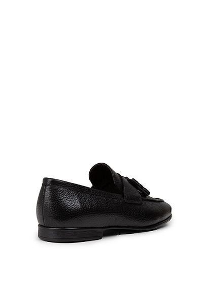 Deery Ανδρικά Loafer Παπούτσια από Γνήσιο Δερμάτινο Μαύρο Φούντα