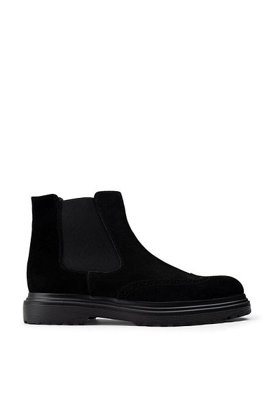 Deery Genuine Suede Black Men's Chelsea Boots