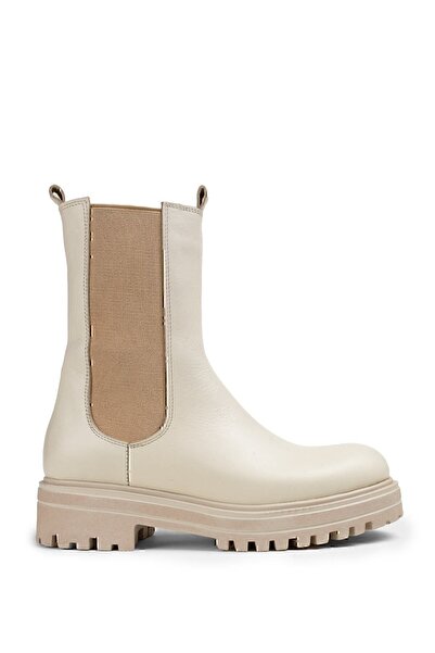 Deery Hakiki Deri Bej Chelsea Kadın Bot