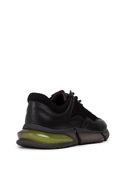 Deery Genuine Leather Men's Black Sneakers