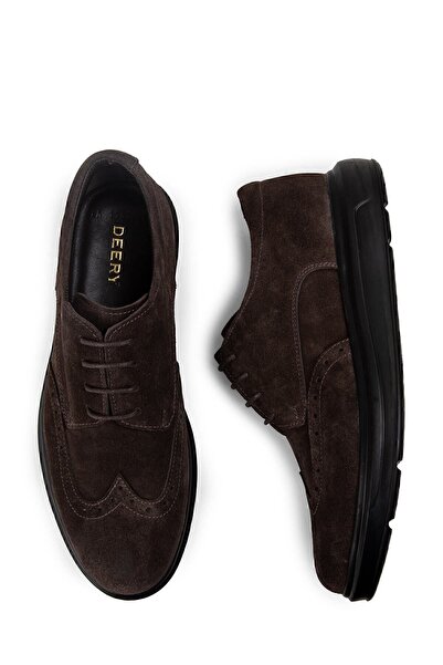 Deery Γνήσια Suede Brown Comfort Casual Ανδρικά Παπούτσια
