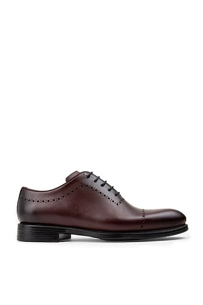 Deery Pantofi Claret Red Classic pentru bărbați din piele naturală