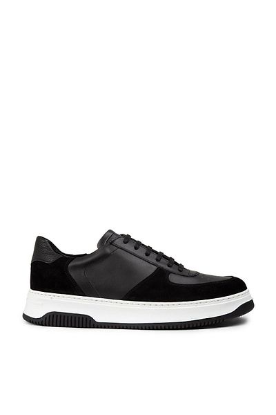 Deery Genuine Leather Men's Black Sneakers
