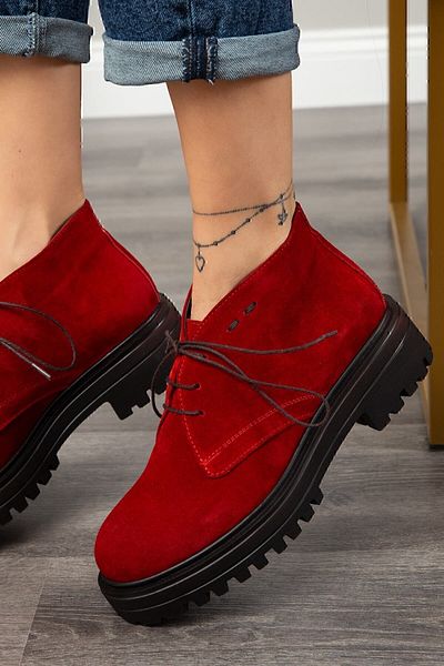 Deery Γνήσιες γυναικείες μπότες Suede Red