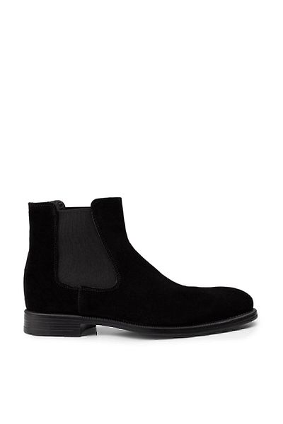 Deery Genuine Suede Black Men's Chelsea Boots
