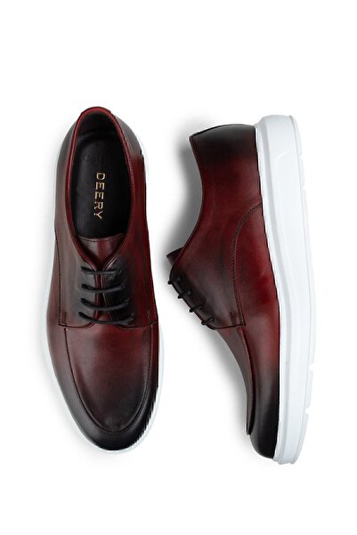 Deery Genuine Leather Claret Red Comfort Casual Men's Shoes