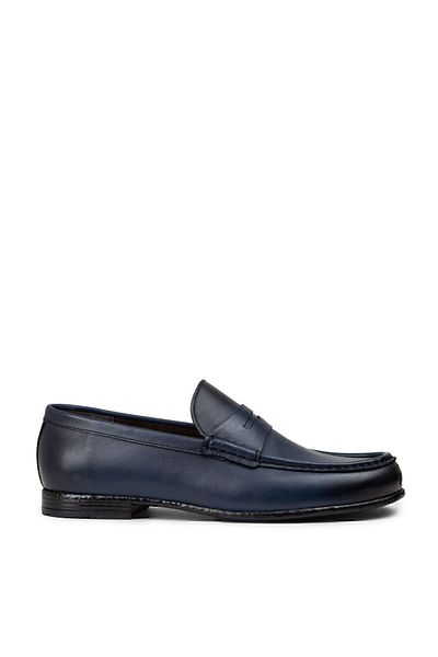 Deery Ανδρικά Loafer παπούτσια από γνήσιο δέρμα Navy Blue