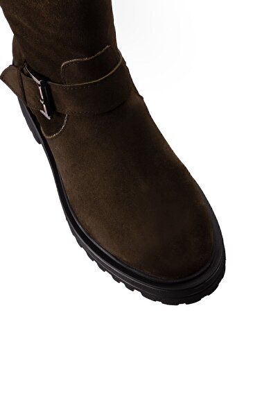 Deery Hakiki Süet Yeşil Kadın Bot