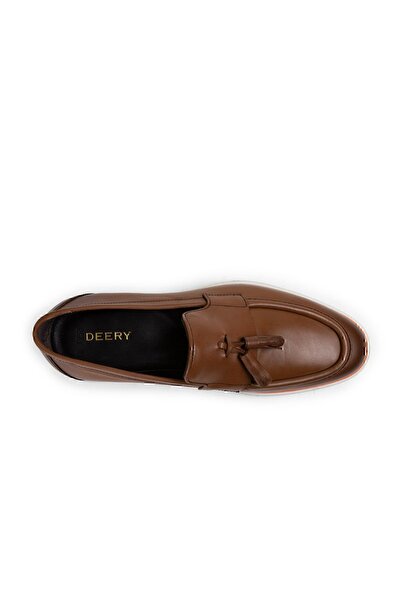 Deery Hakiki Deri Taba Rengi Püsküllü Erkek Loafer
