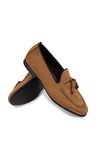 Deery Hakiki Nubuk Taba Rengi Erkek Loafer