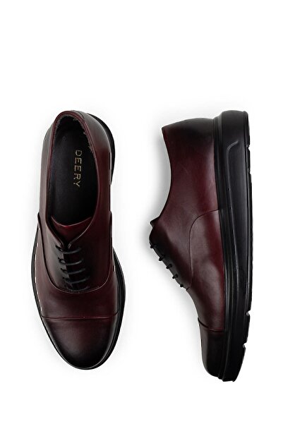 Deery Hakiki Deri Bordo Günlük Erkek Ayakkabı