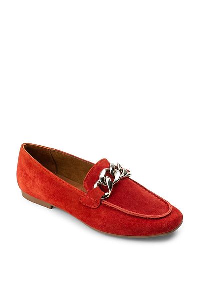 Deery Genuine Suede Red Buckle Women's Ballerinas