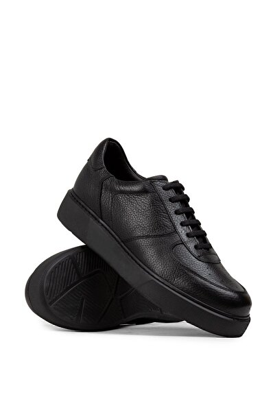 Deery Ανδρικά αθλητικά παπούτσια από γνήσιο δέρμα μαύρα