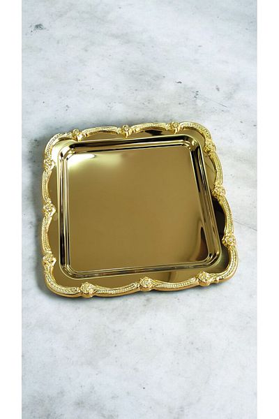 Turkco Rose Framed Luxury Presentation Engagement Tray, 23X23Cm, Gold Gold Model