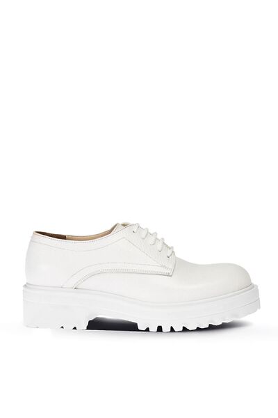Deery Women's White Genuine Leather Oxford Shoes