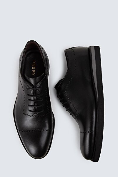 Deery Ежедневни черни мъжки обувки от естествена кожа