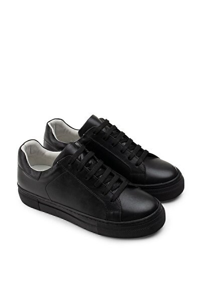 Deery Hakiki Deri Siyah Sneaker Kadın Ayakkabı