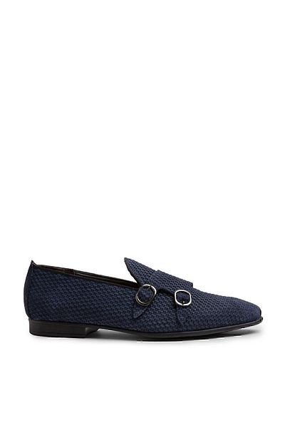 Deery Γνήσια ανδρικά Loafer παπούτσια Nubuck Navy Blue Tassel
