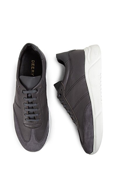 Deery Справжні шкіряні сірі чоловічі кросівки