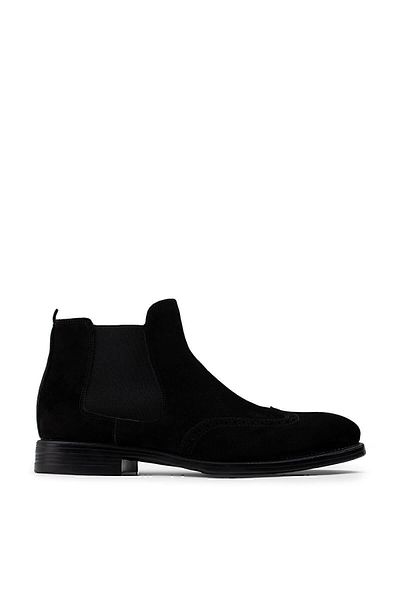 Deery Genuine Suede Black Men's Chelsea Boots