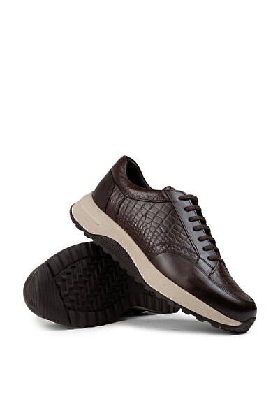 Deery Hakiki Deri Kahverengi Erkek Sneaker Ayakkabı