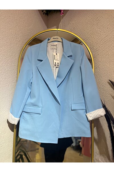 Butik Kadın bebe mavisi blazer ceket