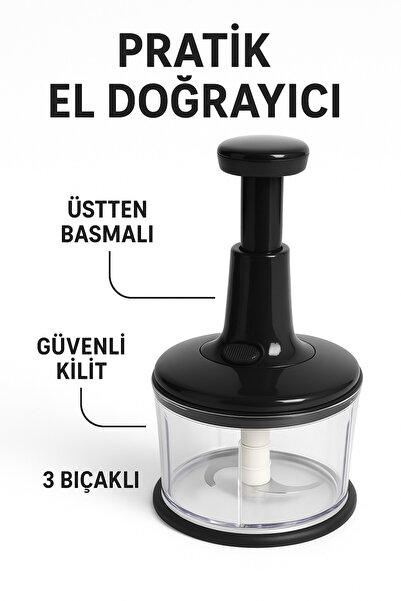Yakut Basmalı Rondo Büyük Boy El Blender ( Siyah )