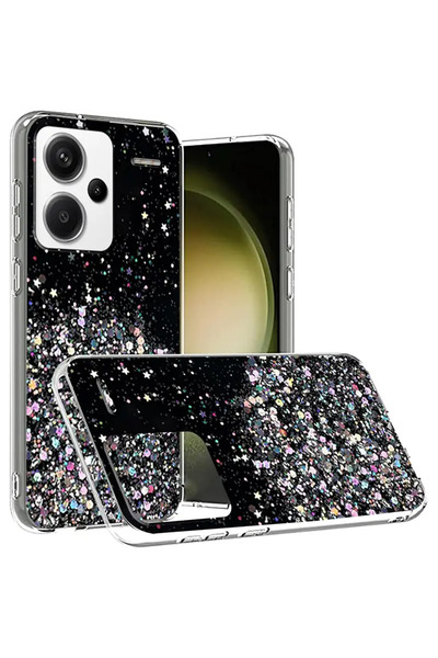 Rivor Xiaomi Redmi Note 13 Pro Plus+ Kılıf Kamera Çıkıntılı Simli Kelebek Kab...