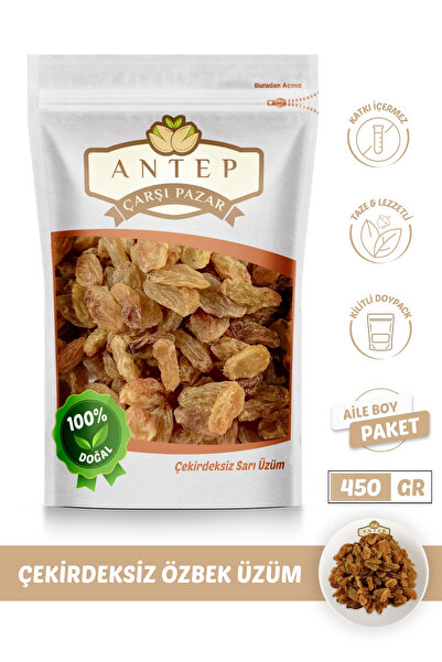 Antep Çarşı Pazar Üzüm Kurusu Sarı Çekirdeksiz Izmir | 450 Gr.