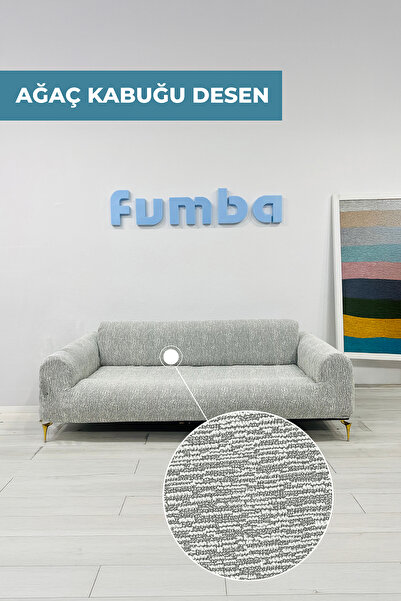 FUMBA HOME Üçlü Koltuk Jakarlı Lastikli Kanepe Örtüsü Lastikli Koltuk Örtüsü ...
