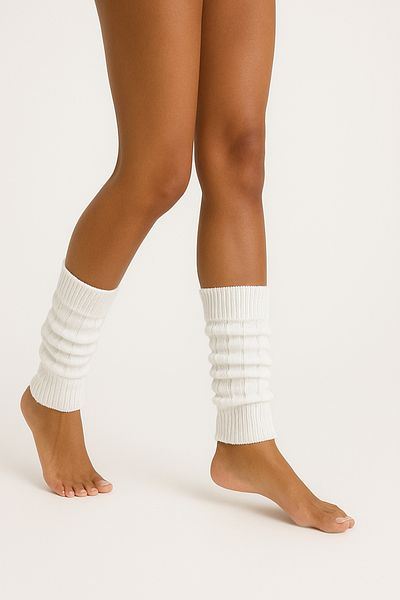Hakan Collezione Premium Woven Aerobic White Leggings Boot Socks