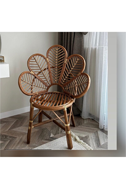 Store Bambu Papatya Çiçek Sandalye Minderli
