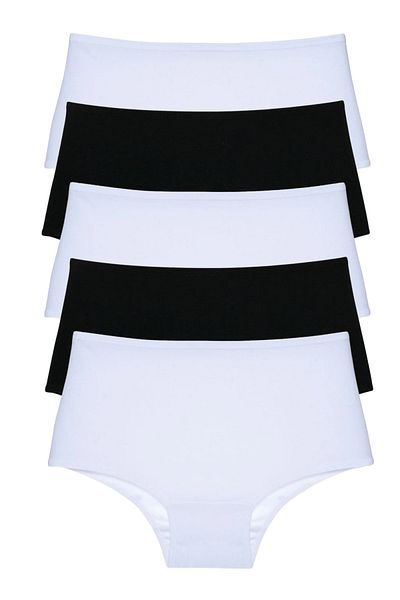ROSEPERİ Women's Bato High Waist Panties Cotton Lycra 5 Pack Daily Women's Bato High Waist Panties