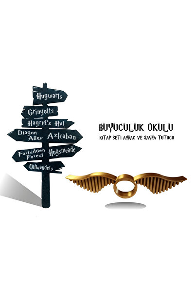 Kanvas Trade Manufacturing Kitap Ayracı ve Sayfa Tutucu Seti – Harry Potter Temalı, Yüzük Tasarımlı, 2'li Plastik Set