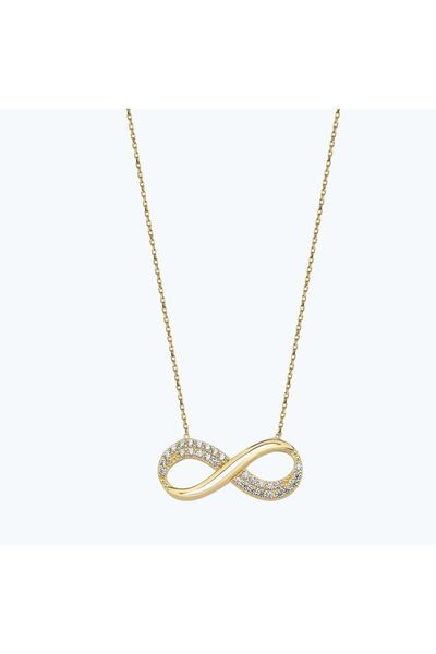 Altınbaş Altın Taşlı Sonsuzluk Kolye